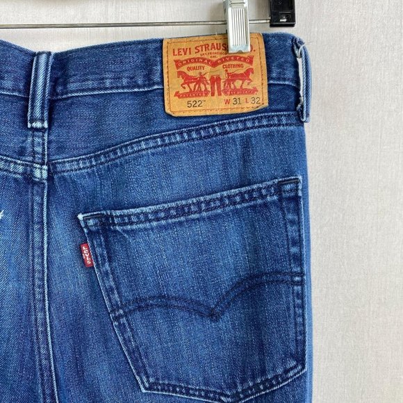 LEVI 522 Dark Blue Ripped Jean - Picture 7 of 13